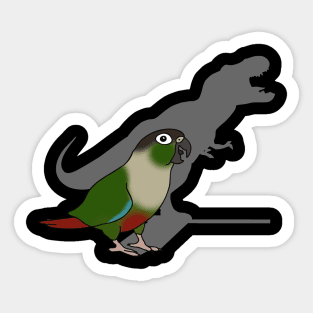 t-rex shadow - green cheeked conure Sticker